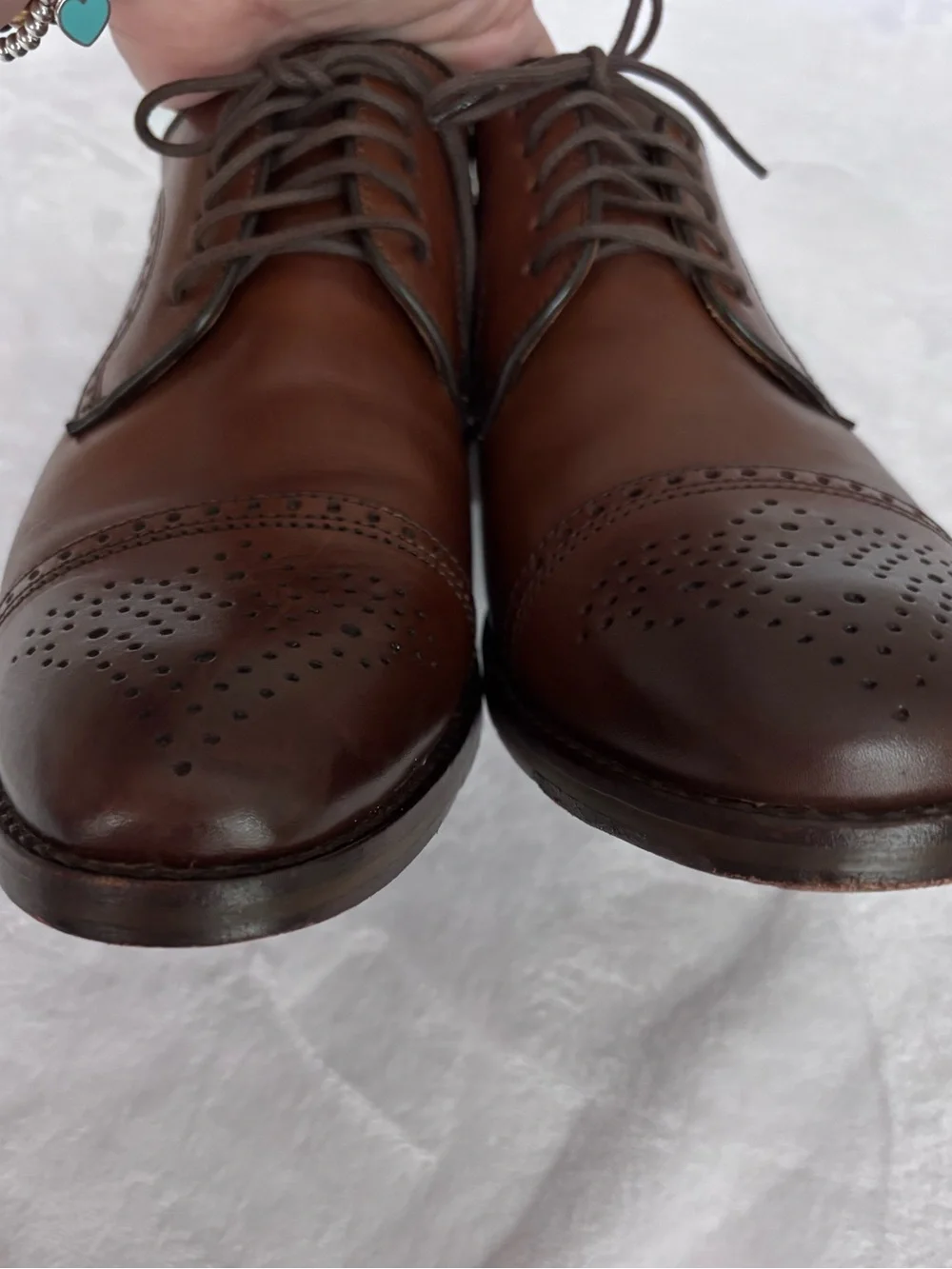 JOHNSTON & MURPHY Men's Halford Leather Cap Toe Lace Up Oxford Shoe--EUC--8.5